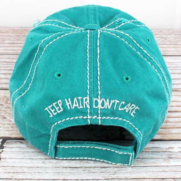 NWT Distressed Jeep Hair Don't Care Cap - Picture 2 of 3